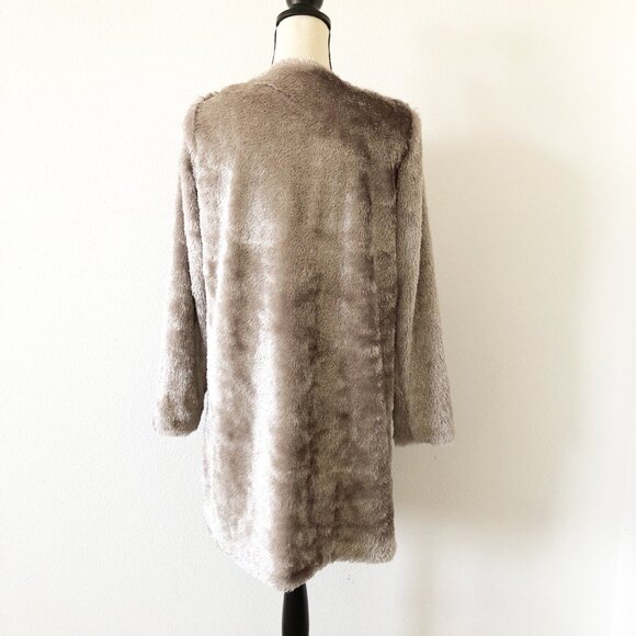 CHARMING CHARLIE RSVP Y2K Eyelash Fringe Open Front Champagne Jacket Women Small - Picture 2 of 9